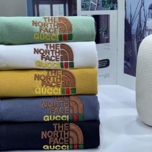 Replica Designer Gucci The North Face Men Women Embroidered Polo Shirt