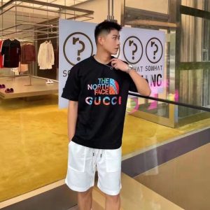Replica Designer Gucci The North Face Printing Cotton Short-Sleeved Tshirt
