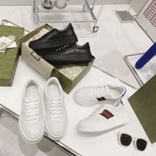 Replica Designer Gucci Thick Bottom White Shoes