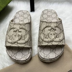 Replica Designer Gucci Vintage Alphabet Platform Slippers