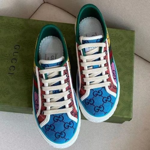 Replica Designer Gucci Vintage Embroidered Couple Flat Sneakers