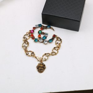 Replica Designer Gucci Women Alloy Vintage Letter Pendant Bracelet