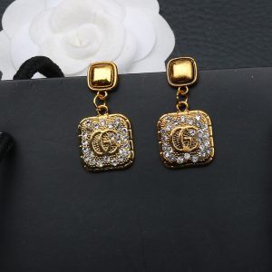 Replica Designer Gucci Women Bronze Stud Earrings