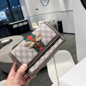 Replica Designer Gucci Women Chain Bee Messenger Bag