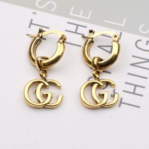 Replica Designer Gucci Women Creative Double G Fashion Simple Personality Earrings