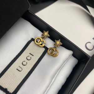 Replica Designer Gucci Women Double G Star Retro Earrings
