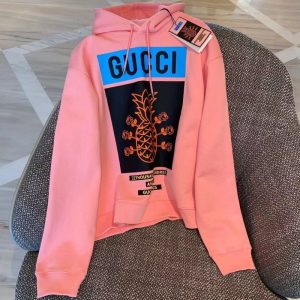 Replica Designer Gucci Women Dyed Thread Printing Hoodies