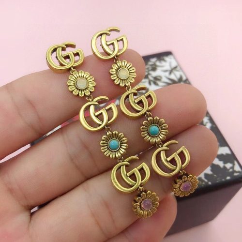 Replica Designer Gucci Women Fashion Chrysanthemum Double G Letter Earrings