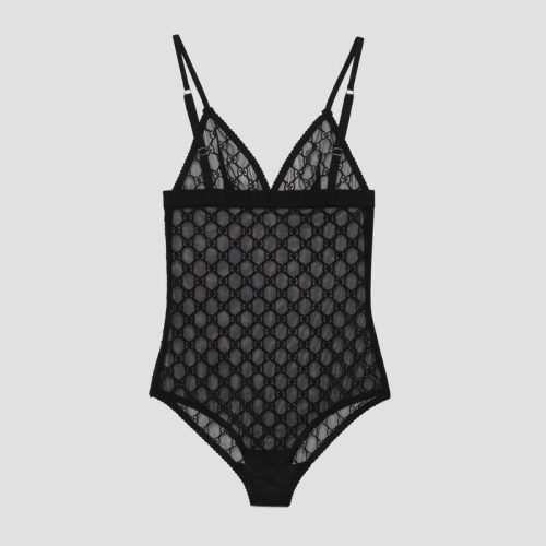 Replica Designer Gucci Women Fashion Mesh G Letter Embroidery Swimsuit
