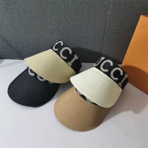 Replica Designer Gucci Women Fashion Raffia Straw-Woven Summer Sunshade Letter Hat