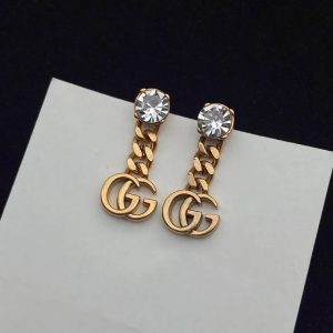 Replica Designer Gucci Women Fashion Retro Chain Double G Earrings