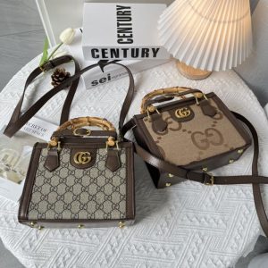 Replica Designer Gucci Women Fashion Trend Retro Bamboo Handbag