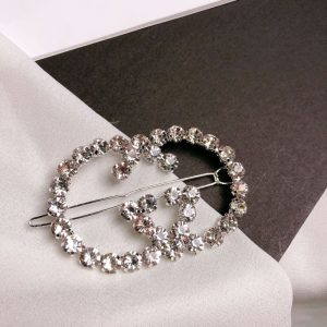 Replica Designer Gucci Women G Letter Clip Headdress Crystal Hairpin