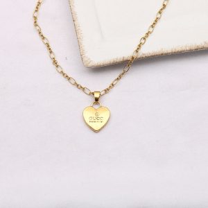 Replica Designer Gucci Women Heart Simple Fashion Retro Design Necklace