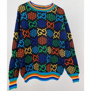 Replica Designer Gucci Women Knitted Multicolor Double G Sweater