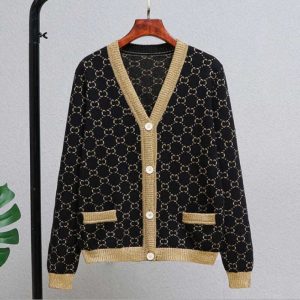 Replica Designer Gucci Women Letter Crochet V-Neck Single-Breasted Knitted Jacket Replica Designer Gucci Women Letter Crochet V-Neck Single-Breast