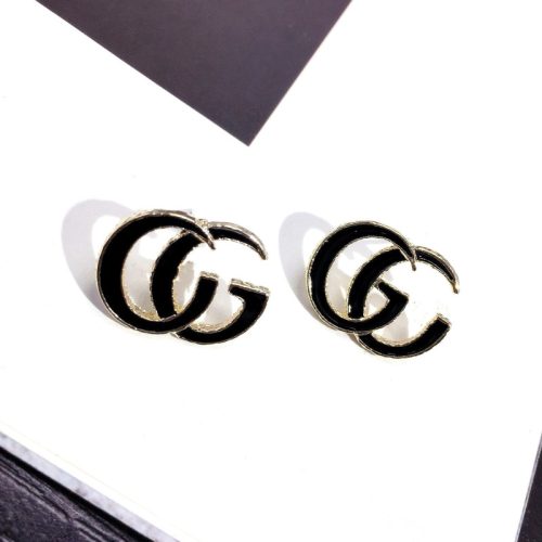 Replica Designer Gucci Women Letter Popular Black Painting Oil Earrings