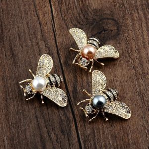 Replica Designer Gucci Women Little Bee Pearl Alloy Brooch