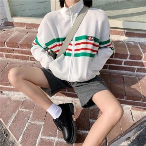 Replica Designer Gucci Women Men Casual Sports Sunscreen Stripe Ice Silk Knitted Jacket