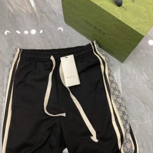 Replica Designer Gucci Women Men Double-Sided Snakeskin Letter Drawstring Sweatpants