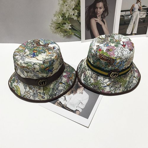 Replica Designer Gucci Women Men Hip-Hop Sunscreen Tiger Painting Fisherman Hat