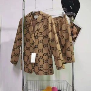 Replica Designer Gucci Women Men Letter Retro British Style Suit Jacket Shorts Two-Piece Suit