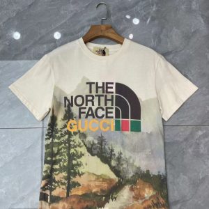 Replica Designer Gucci Women Men Painting Flower Print Loose Short-Sleeved T-Shirt