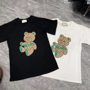 Replica Designer Gucci Women Men Patch Embroidery Bear T-Shirt
