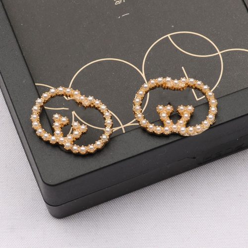 Replica Designer Gucci Women Micro-Set Pearl Temperament Earrings