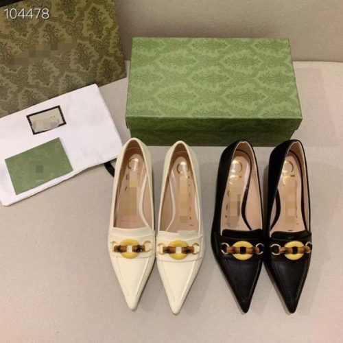 Replica Designer Gucci Women Pointed Toe Leather Horsebit Sandals