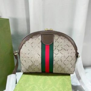 Replica Designer Gucci Women Printed Retro Shell Messenger Bag