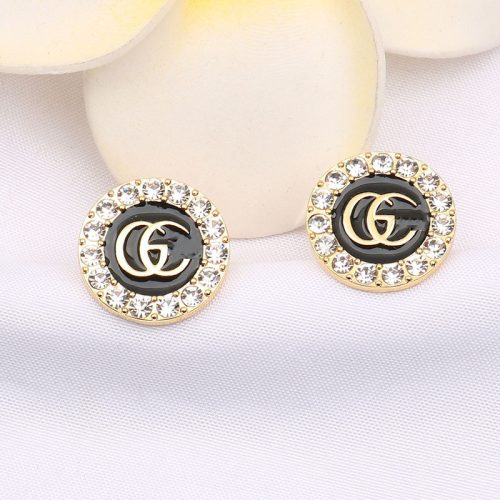 Replica Designer Gucci Women Retro Diamond Round Earrings