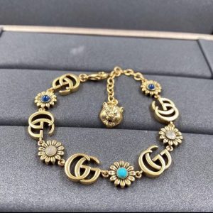 Replica Designer Gucci Women Retro Double G Bracelet