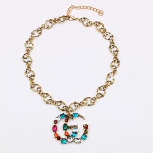 Replica Designer Gucci Women Retro G Temperament Exaggerated Bronze Necklace