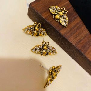 Replica Designer Gucci Women Retro Gold Bee Earrings