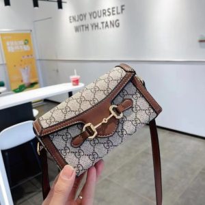 Replica Designer Gucci Women Retro Horsebit 1955 Mini One Shoulder Diagonal Bag