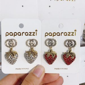 Replica Designer Gucci Women Retro Strawberry Bronze Tassel Earrings