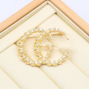 Replica Designer Gucci Women Retro Style Double G Brooch