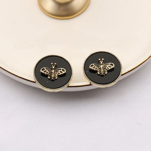 Replica Designer Gucci Women Round Bee Acrylic Earrings