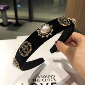 Replica Designer Gucci Women Temperament Rhinestone Pearl Headband