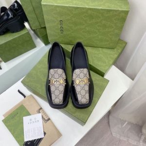 Replica Designer Gucci Women Thick Bottom Square Toe Loafer