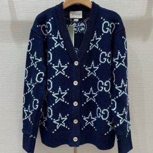 Replica Designer Gucci Women V-Neck Knitted Cardigan