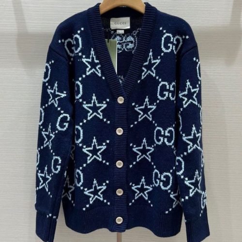 Replica Designer Gucci Women V-Neck Knitted Cardigan
