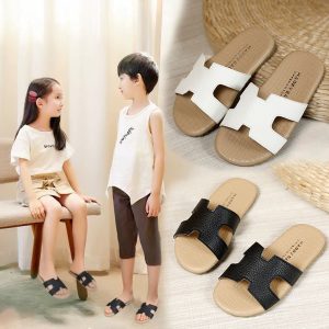 Replica Designer Hermes Children Simple Non-Slip Soft Bottom Slippers