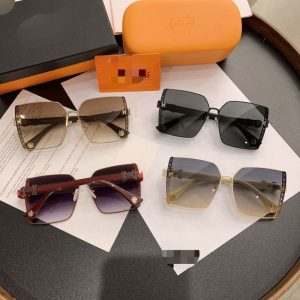 Replica Designer Hermes H Letter Large Frame Sunglasses