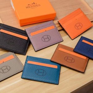 Replica Designer Hermes Lychee Grain H Letters Solid Color Card Holder