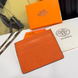 Replica Designer Hermes Lychee Pattern Calfskin Solid Color Card Holder