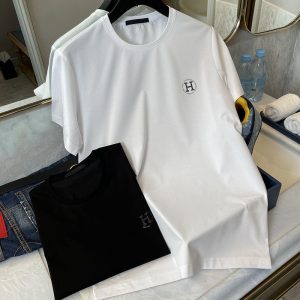 Replica Designer Hermes Men Casual Round Collar T-Shirt