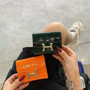 Replica Designer Hermes Trendy Crocodile Buckle Coin Purse