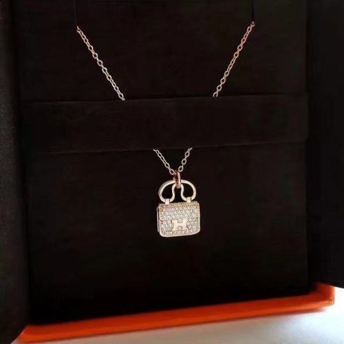 Replica Designer Hermes Women Fashion H Bag Pattern Chain Necklace